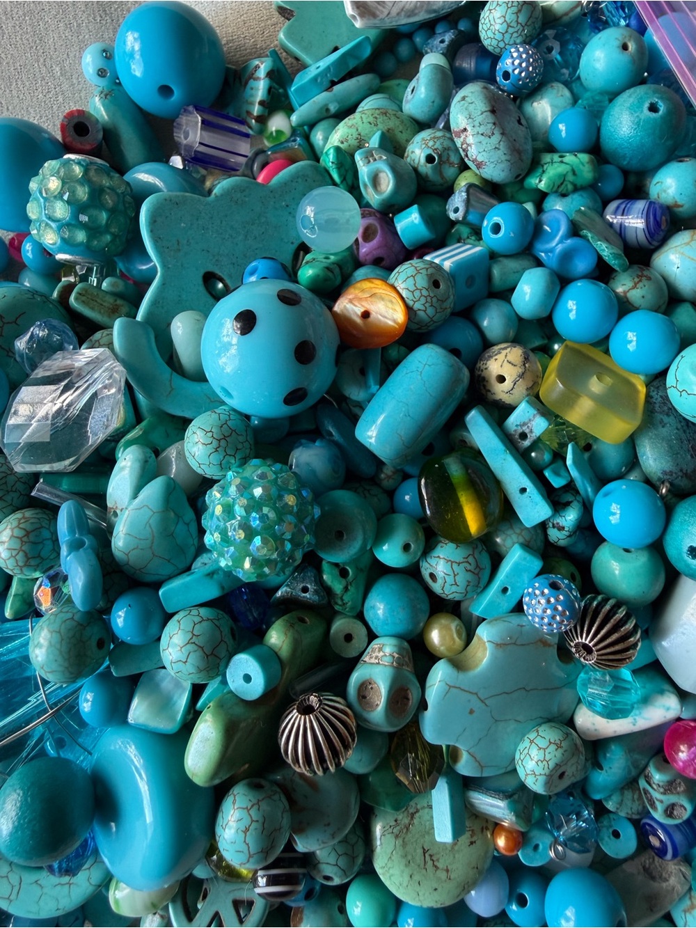 Turquoise & Aqua Bead Mix - Assorted Shapes 2 Pounds